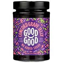 Good Good Sweet Grape Jam, Real Berries, No Added Sugar, Keto Friendly, Gluten Free, Vegetarian Friendly, 12 Ounce (Pack of 6)