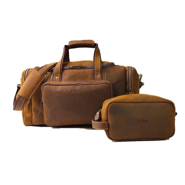 Klondyke II Genuine Leather Travel Bag with Matching Toiletry by