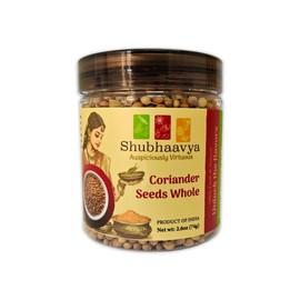 Shubhaavya Premium Whole Coriander Seeds 2.6oz (74g) - All Natural | Gluten Free | NON-GMO | Farm-Fresh Indian Spice