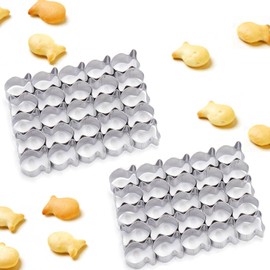 WADY Goldfish Cracker Cutter, 25 Grids Mini Gold Fish Shapes Molds Cookie Cutter, Stainless steels Cookie Cutters Tiny Treats Baking Mold Animal Cracker Cookie Cutters for Fish Shaped Foods