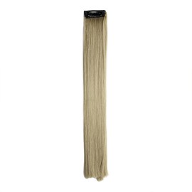 Stasia Street 24-Inch Straight Clip-On Strands Korean Synthetic Breatheable Hair Extensions for Women Natural Looking Instant Style, Volume & Length - WOOD BROWN