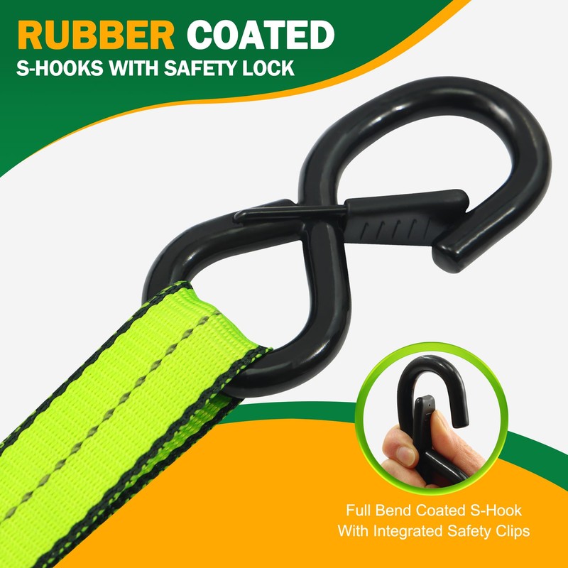 Motorcycle Tie Down Strap (4PK) - 2,100lb Break Strength Premium