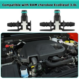 LELEHOKA 68229388AA Fuel Injector Return Fitting Compatible with RAM Grand Cherokee EcoDiesel 3.0L, 4Pcs “T” 2Pcs “L” Oil Returns Joint