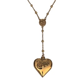 Barkley Design LDR Necklace – Live. Dare. Repeat. Collection | Stainless Steel Statement Necklace for Women & Men | Heart Necklace Chain with Locket Jewelry in Gold