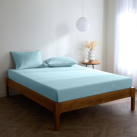 Mellanni Super King Fitted Sheet - All Around Elastic - 40 Cm Extra Deep - Soft Microfiber, Shrinkage & Fade Resistant - (180x200 cm, Aqua)