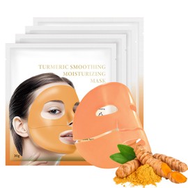 Soleneva Pack of 4 Moisturising Face Mask, Face Care for Dry Skin (Orange)