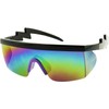 ShadyVEU Semi Rimless Neon Rainbow Mirrored Lens Sports Performance Sunglasses