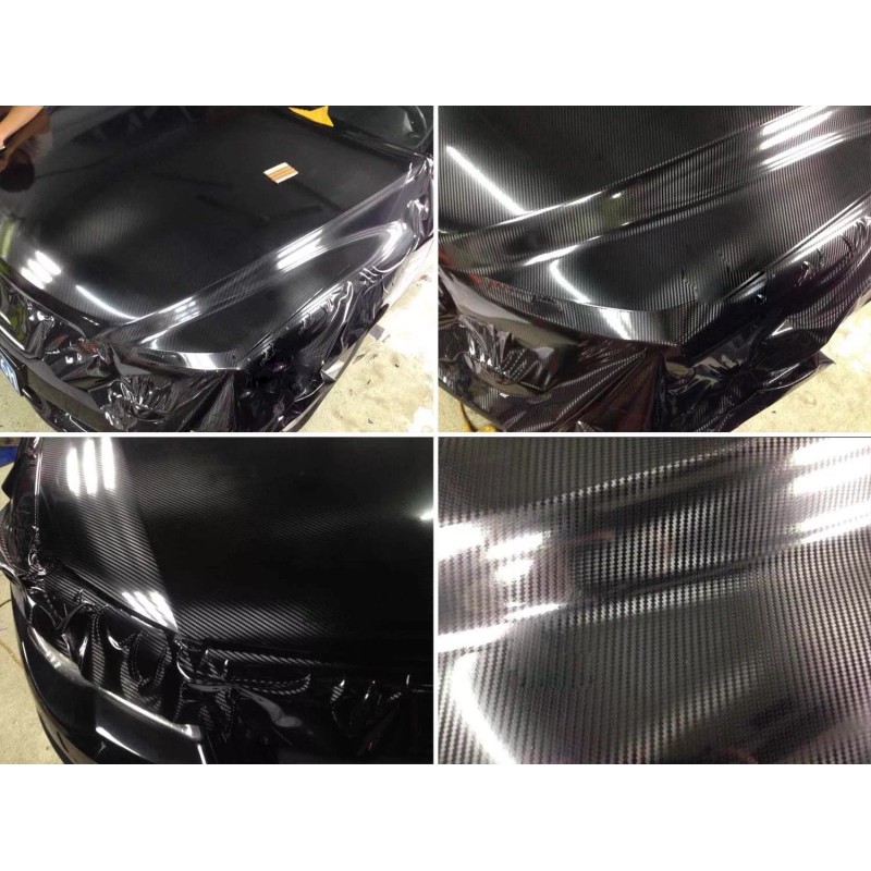 AUTOGOODY 20ft x 5ft Gloss Black 4D Carbon Fiber Vinyl