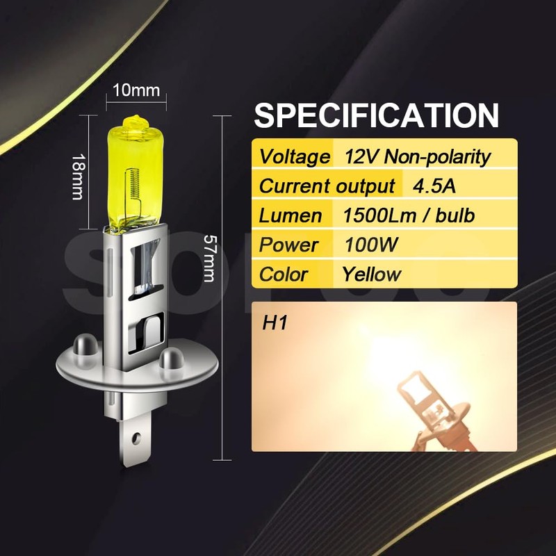 SOFOC -Super Bright H1 P14.5S Fog Light Headlight Low /