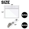 15 Pack Clear Card Holder with Clip, Badge Holder, Badge