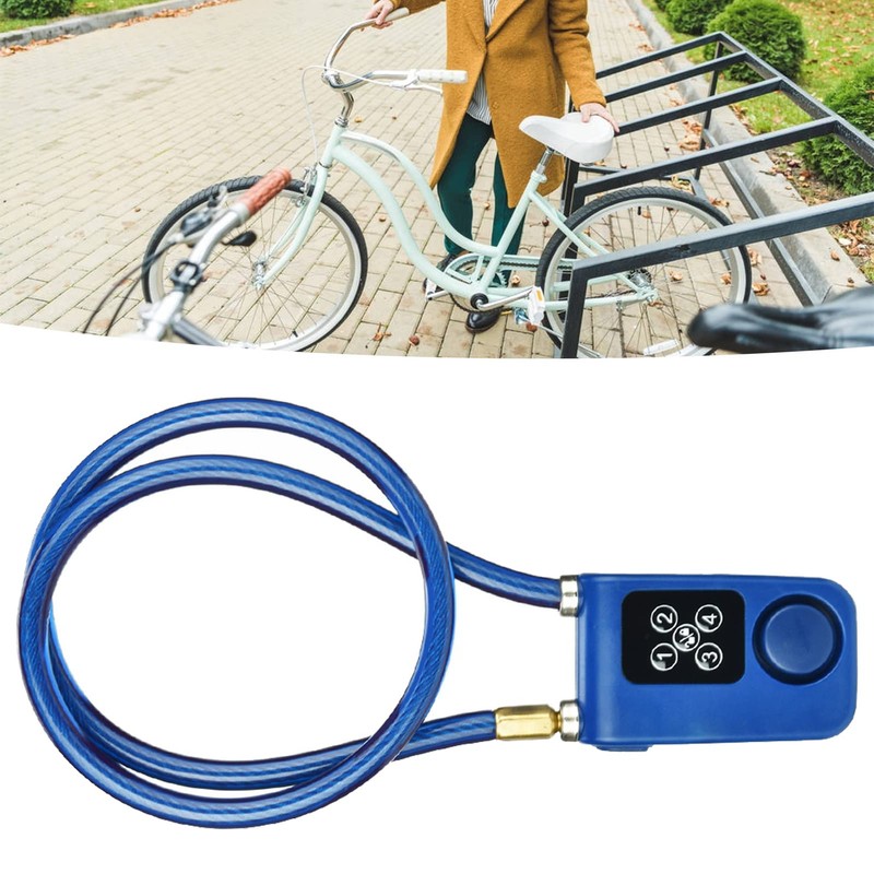 Bicycle Anti-Theft Lock, Keyless Alarm Bicycle Lock Digital Password Security