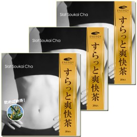 3個セット キャンドルブッシュ配合 健康茶 茶師監修 エナジー すらっと爽快茶 20包×3 ノンカフェイン (3)