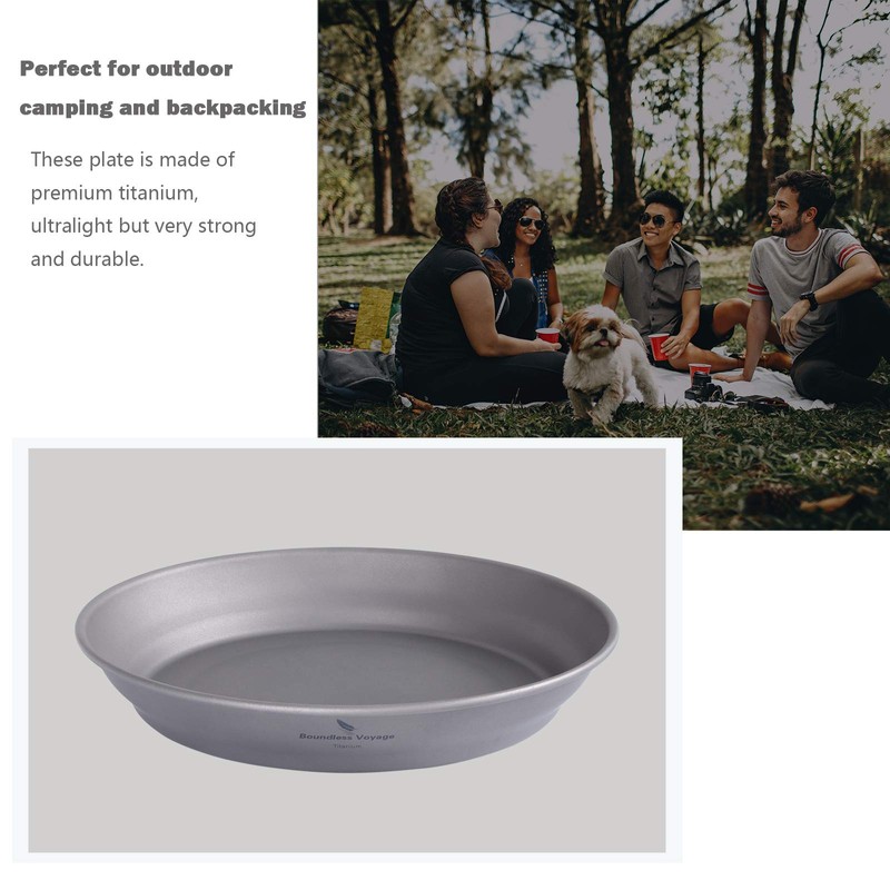 Boundless Voyage Ultralight Titanium Dish with Carry Bag Outdoor Camping