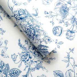 Scented Drawer Liners, Drawer Liners, Drawer Liner - DWUENT Waterproof Floral Drawer Liners for Wardrobe, Bedroom, Closet (50x35cm, 20 Sheets, Blue)