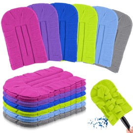 Zubebe 6 Pcs Duster Refill Reusable Fleece Duster Refills Feather Flat Dusters Multi Surface Washable Cleaning Pads Tools for Home, Blinds, Car, Pet, Furniture, Fans (Elegant Color)