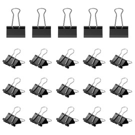 80pcs Binder Clips, 15mm Black Metal Binder Clips, Small Bulldog Clips Foldback Clips Mini Metal Bulldog Clips, Black Metal Foldback Clamps Black Stationery File Money Paper Clamps
