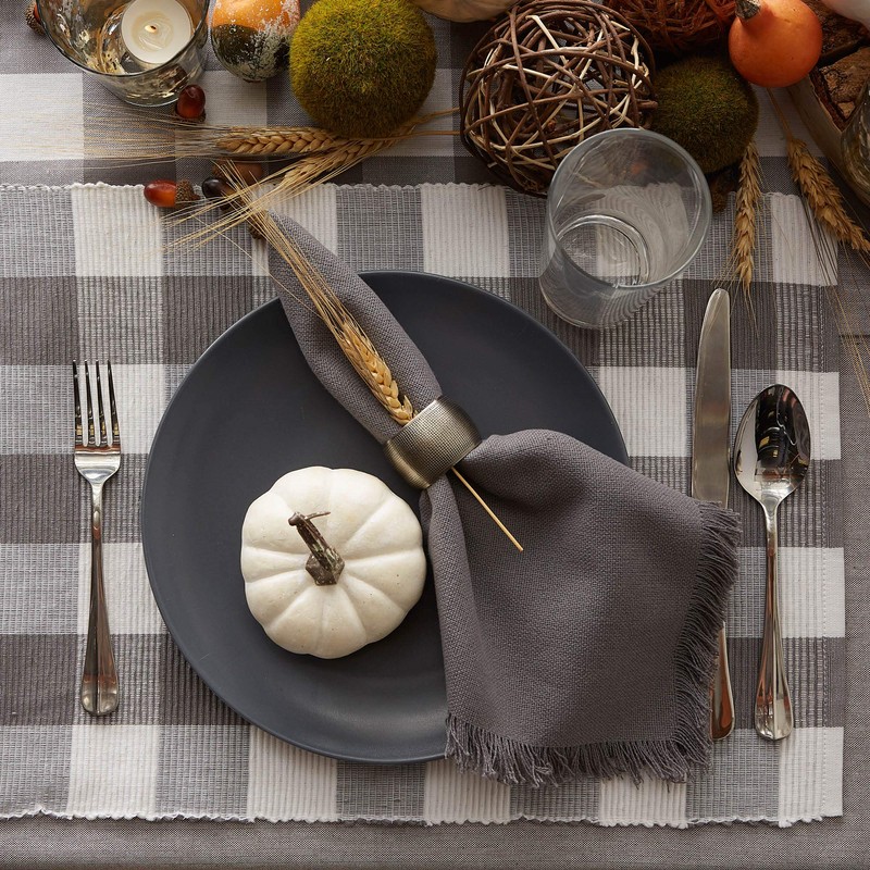 DII Buffalo Check Collection, Classic Farmhouse Tabletop Set, Placemat Set,