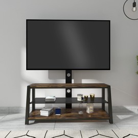 JULYFOX TV Stand for 65 inch TV, Adjustable TV Stand with 3 Layer Storage Shelves Swivel Mount Bracket for 32 37 42 47 50 55 60 65 inch Plasma LCD LED Flat Curved Screen TVs for Living Room Office