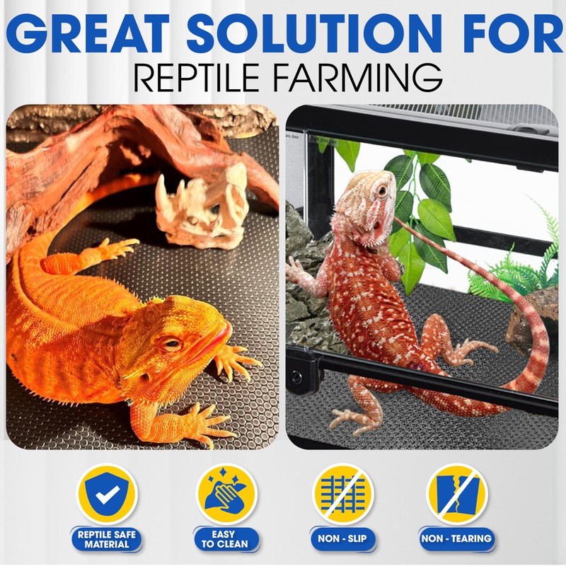 [Premium] 24"x60" Reptile Substrate Mat with 4 PCS Rug Gripper,