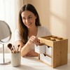 Ninebendstreams Small Bamboo Makeup Organizer（5.7" D x 8" W x