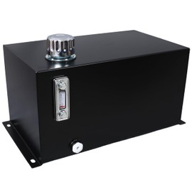 10 Gallon Hydraulic Fluid Tank Heavy Duty Steel Reservoir with Strainer Gauge & Breather Cap for Tractors Trucks Gasoline Transfer Hydraulic System
