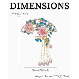 UYRVAPE Women's Flower Brooch Pin Enamel Lapel Pins Fine Flower Badge Pins for Women Girls Backpack Hat Costume Jewellery Accessories Cheongsam Dress Accessories, pink