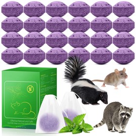 24 Pcs Skunk & Mouse Repellent Outdoor, Natural Peppermint Rodent Deterrent for Mouse, Mice, Skunk, Raccoon, Keep Skunk Away from House, Motor Campers, Attic, Humans & Pets Safe