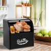 Hossejoy Metal Bread Box, Double Compartment Roll Top Countertop Bread