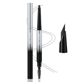 Noerrors Microblading Beard Pencil Filler 0.1mm Fine Auto-rotate Beard Filling for Hair-like Strokes Mustache Hairline Barber Styling Microblade Flat Head Beard Filler Pen Makeup for Men #Black