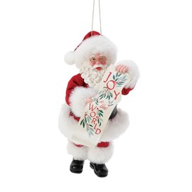 Department 56 Possible Dreams Santa Joy to The World Banner Hanging Ornament, 6 Inch, Multicolor