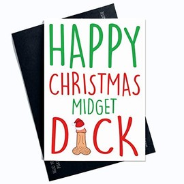 Funny Christmas Cards Offensive Funny Rude Cards Holidays Seasonal Card Husband Boyfriend Card Midget Dick Friend Greeting Card Mature PC318