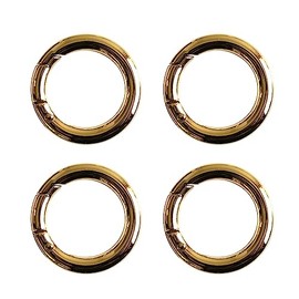 Nippon Chuko NBK Round Carabiner, 1.4 inches (35 mm), Gold, 4 Pieces S27-313-G