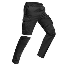 AOHIKE Mens Convertible Hiking Pants - Zip Off Lightweight Casual Travel Pants for Men Outdoor Work, Black