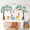 DECOWALL Jungle Trees and Animals Wall Sticker Decor Kindergarten Nursery