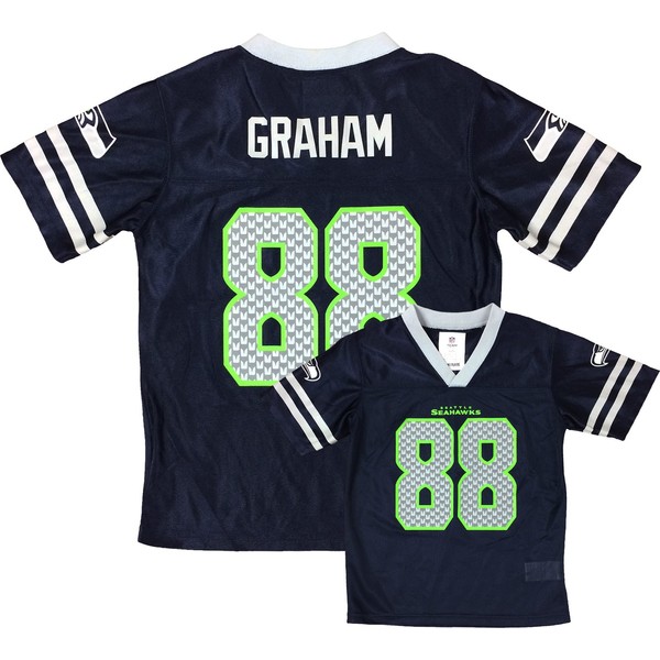Outerstuff Jimmy Graham Seattle Seahawks Navy Blue Player Home Jersey Youth (Small 6/7)