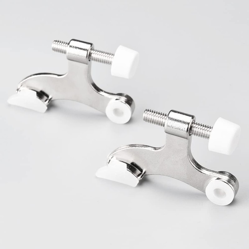 VOANZO 4 Pack Brushed Nickel Hinge Door Stopper Adjustable Heavy