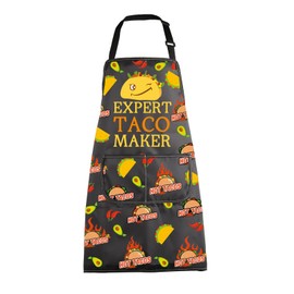 MBMSO Taco Apron with Pockets Taco Gifts for Expert Taco Maker Chef Apron Taco Bell Gifts for Taco Lovers Taco Tuesday Apron, Taco Maker Apron-b, Standard