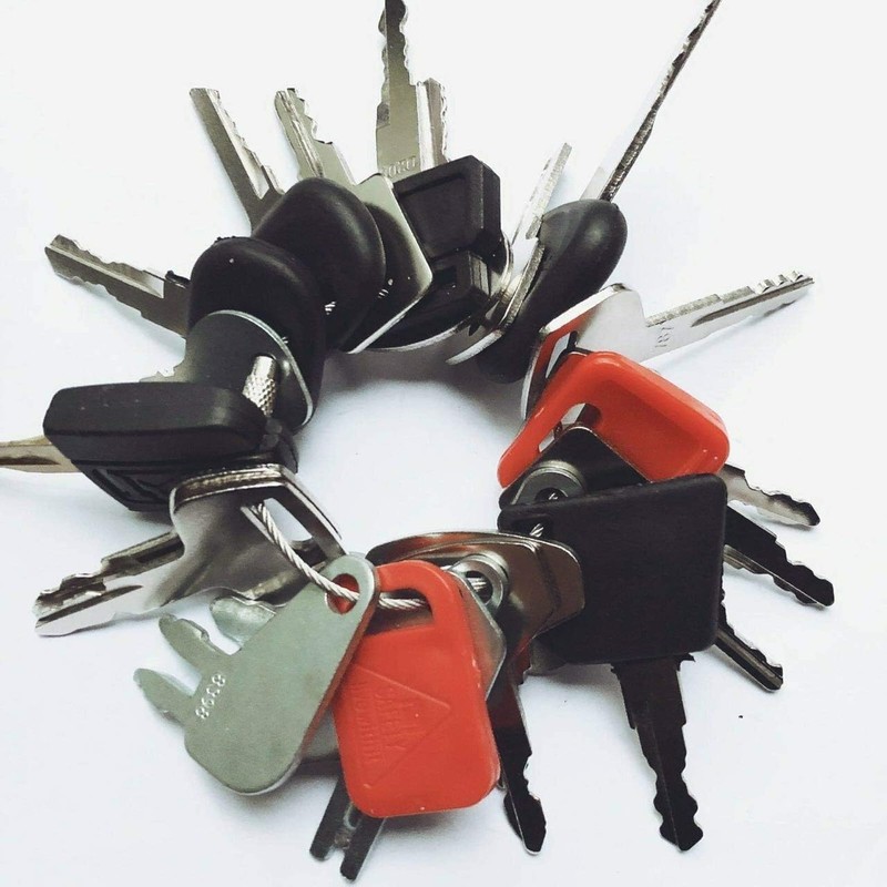 21 Pieces Construction Machinery Keys, Motorcycle Ignition Switch, Engine Start