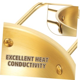 BRIGHTFUFU Stainless Steel Cooking Pot Flat Bottom Pan for Camping and Kitchen Use Non Stick Wok with Double Handles Induction Safe Deep Skillet Stainless Steel Cookware