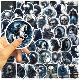 50Pcs creepy Dark Gothic Sticker Witch, and Creature Vintage Fantasy Illustrations for Laptop Scrapbooking, Journaling, and Craft