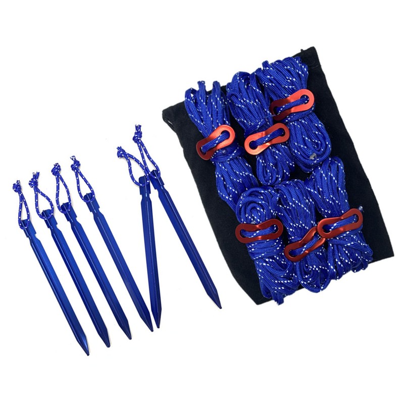 Tent Ropes Peg Buckles Reflective Ropes Set with Storage Bag