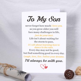 Cherish These to My Son Valentines Day Gifts for Son Birthday Card for Son Mental Health Gifts for Boys Son Gifts from Mom Dad Valentines Day Gifts for College Son Boys 2025 Graduation Gifts for Him