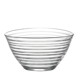 LAV Derin Glass Bowl for Storage, Mixing Glass Bowl, Clear Glass Salad Bowl for Kitchen, Glass Bowl for Serving, Glass Bowl with Ribbed Exterior, 68 Oz (2010 cc)