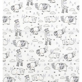 100% Cotton Flannel Fabric Sold by The Yard 1 Yard = 36 in. Length (Jungle Alphabet)