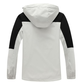 GIISAM Rain Proof Jackets for Men, Mens Water proof Softshell Rain Jackets Outdoor Zipper White Windbreaker with Hood