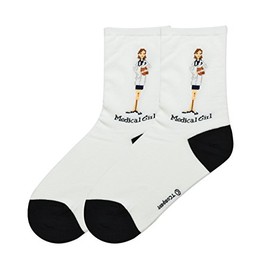 K. Bell Women's Novelty Girl Power Socks, White, 9 to11