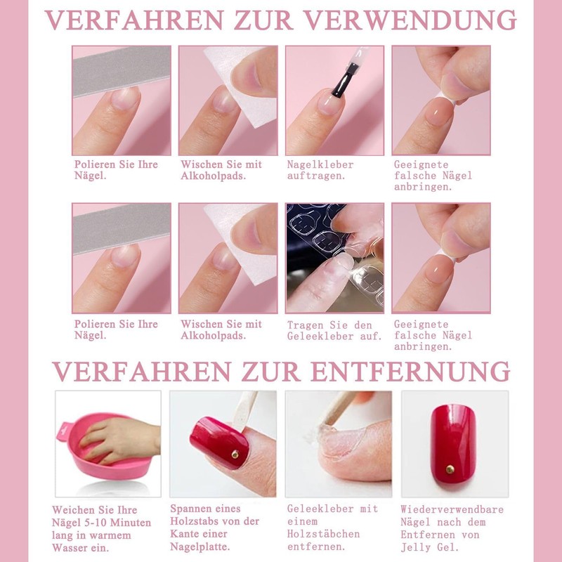 Virellay Pack of 150 Ballerina Press on Nails French, Nude