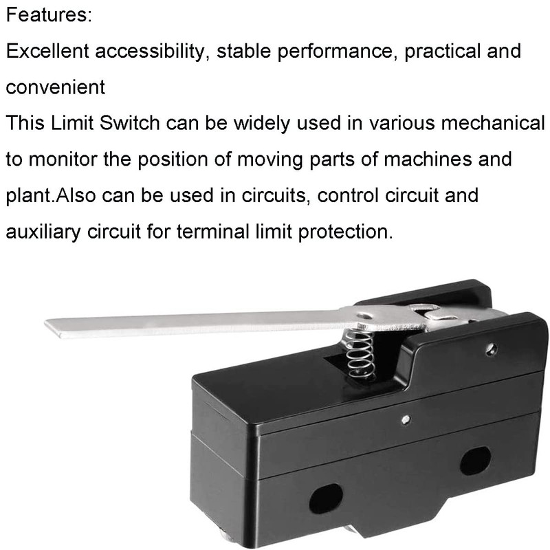 DKARDU 6 pcs LXW5-11N1 Micro Limit Switch 1NO+1NC Long Hinge