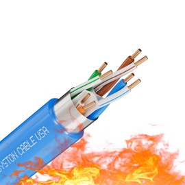 Syston CAT 6A+ Ethernet Network Cable Shielded CMP/CL2P/FT6/Plenum-Rated, 23 AWG Foil Shielded Twisted Pair F/UTP 700 MHz Solid Bare Copper Wire, RoHS Compliant Bulk No Ends 20 ft to 1000 ft Available