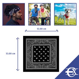 EUROXANTY Bandana 100% Cotton | Neckerchief Head Doll | Unique Design | Handkerchiefs for Fashion and Sports, red, Unit size